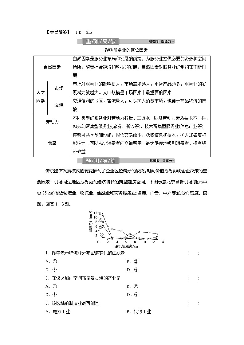 2021版新高考地区选考地理（鲁教版）一轮复习教师用书：第27讲　服务业区位因素及其变化03