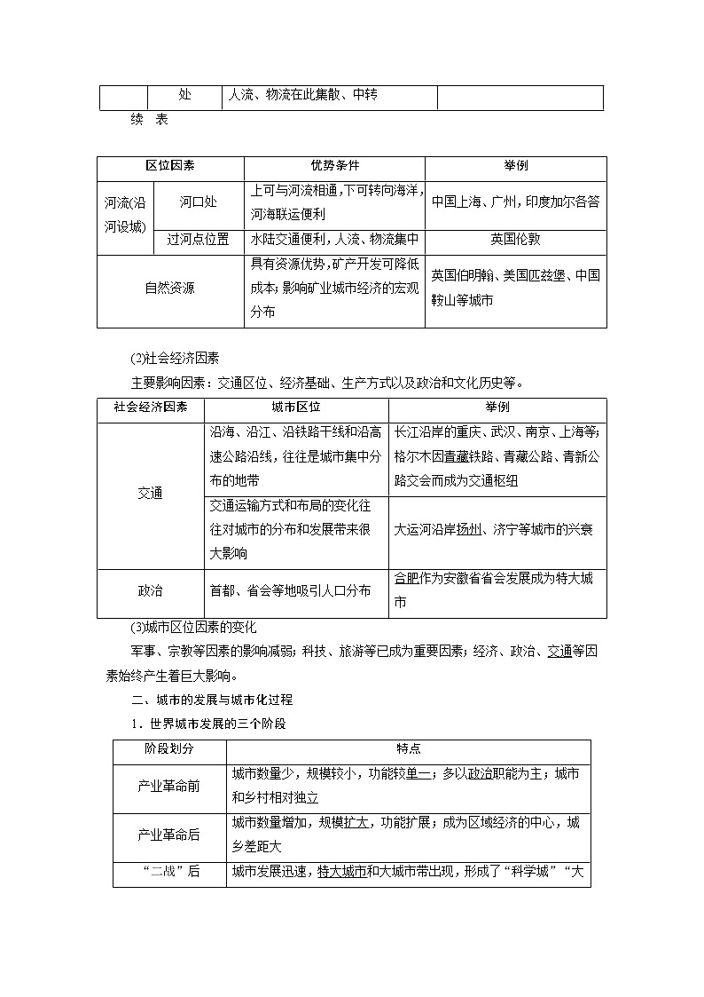 2021版新高考地区选考地理（鲁教版）一轮复习教师用书：第23讲　城市区位、城市发展与城市化02