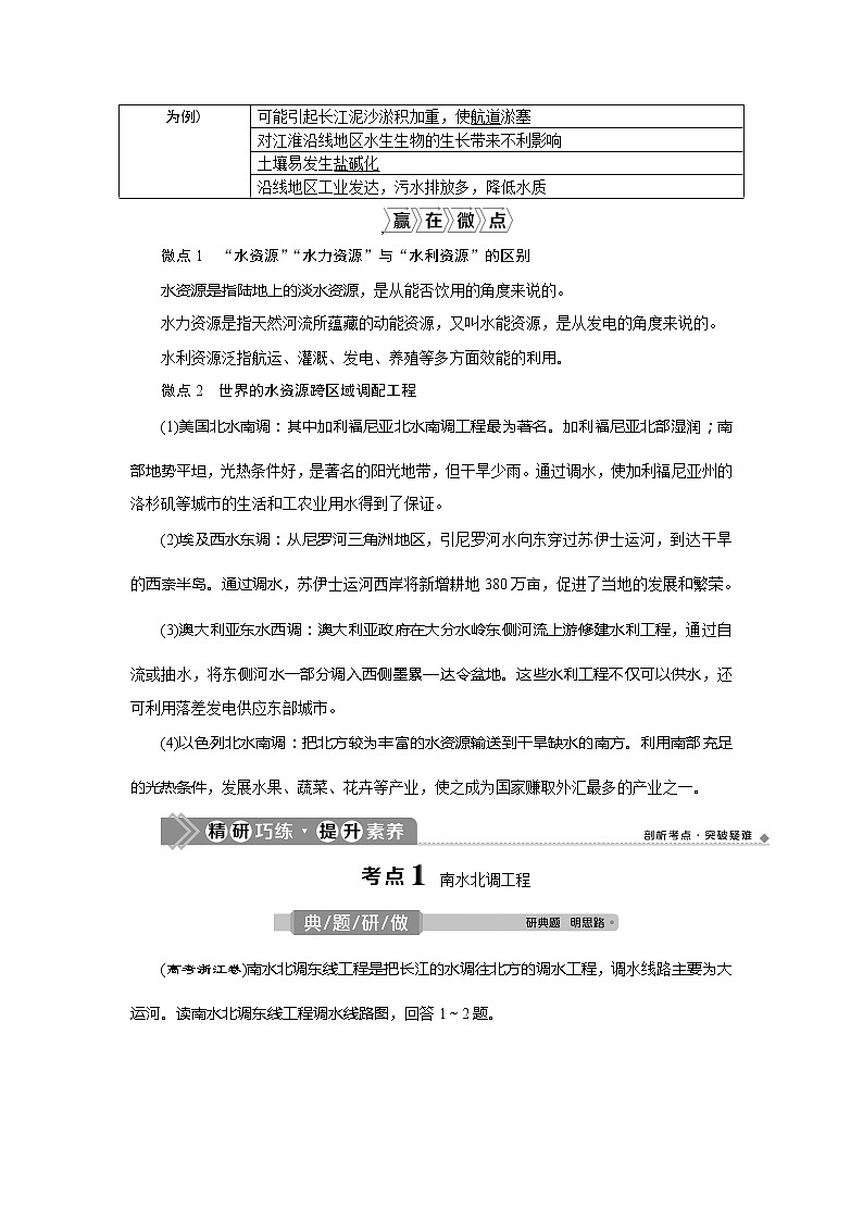 2021版新高考地区选考地理（鲁教版）一轮复习教师用书：第37讲　资源的跨区域调配——以南水北调为例第2页