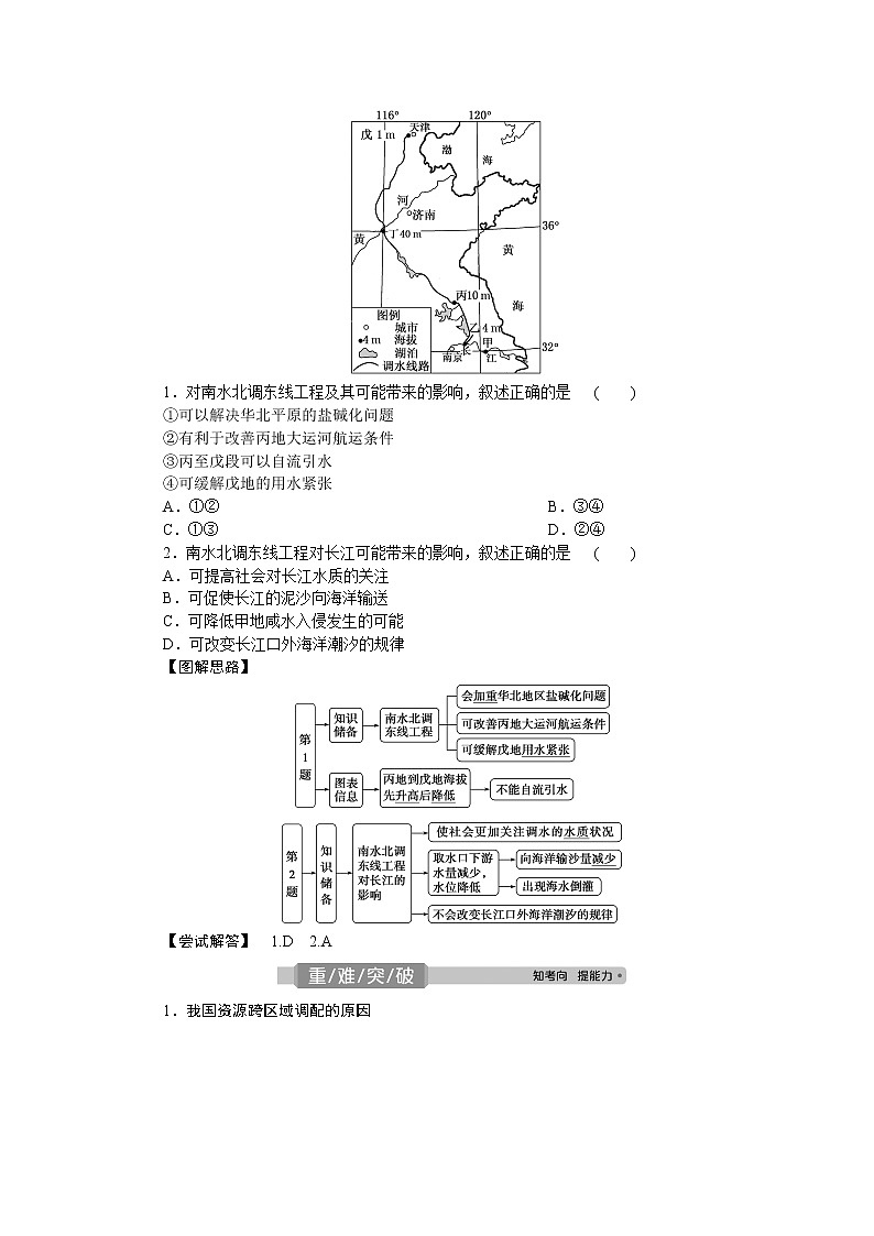2021版新高考地区选考地理（鲁教版）一轮复习教师用书：第37讲　资源的跨区域调配——以南水北调为例第3页