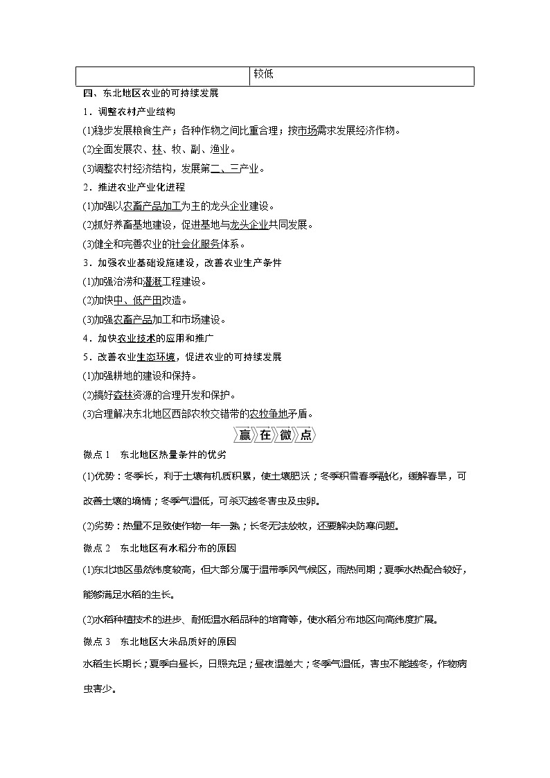 2021版高考地理（中图版）一轮复习教师用书：第26讲　中国东北地区农业的可持续发展第2页
