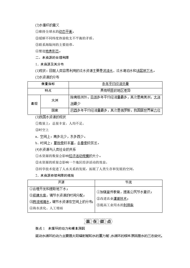 2021版高考地理（人教版）一轮复习教师用书：第10讲　自然界的水循环和水资源的合理利用第2页