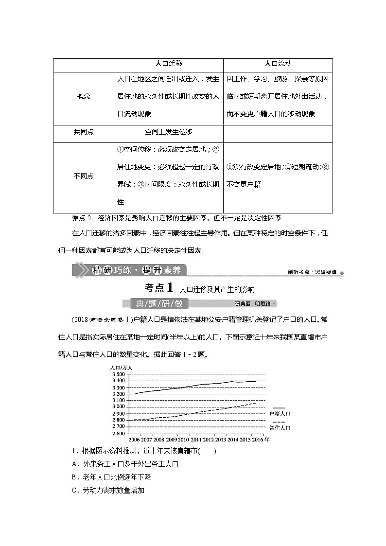 2021版高考地理（人教版）一轮复习教师用书：第16讲　人口的空间变化第2页
