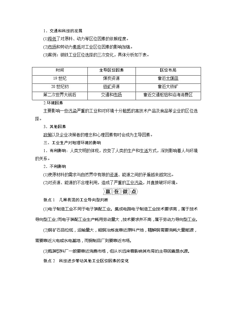 2021版高考地理（人教版）一轮复习教师用书：第21讲　工业的区位选择02