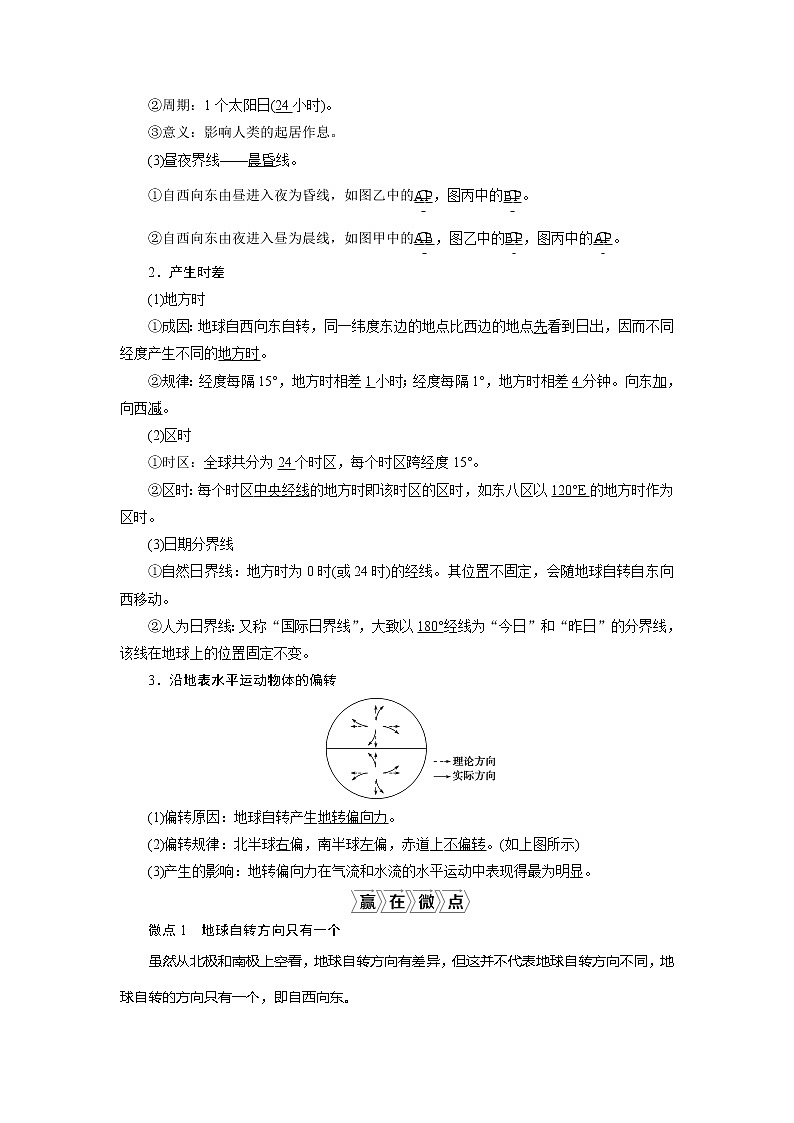 2021版高考地理（鲁教版）一轮复习教师用书：第4讲　地球自转的地理意义02