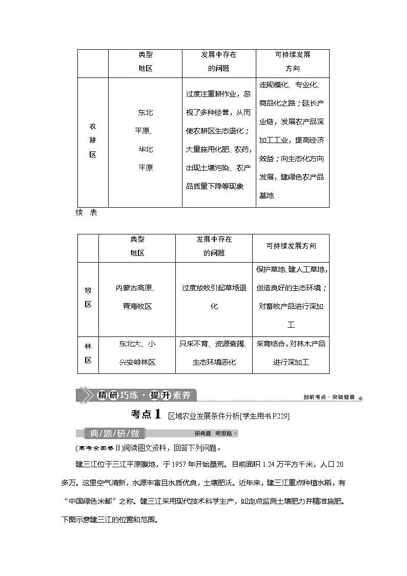 2021版高考地理（鲁教版）一轮复习教师用书：第33讲　农业与区域可持续发展——以东北地区为例03