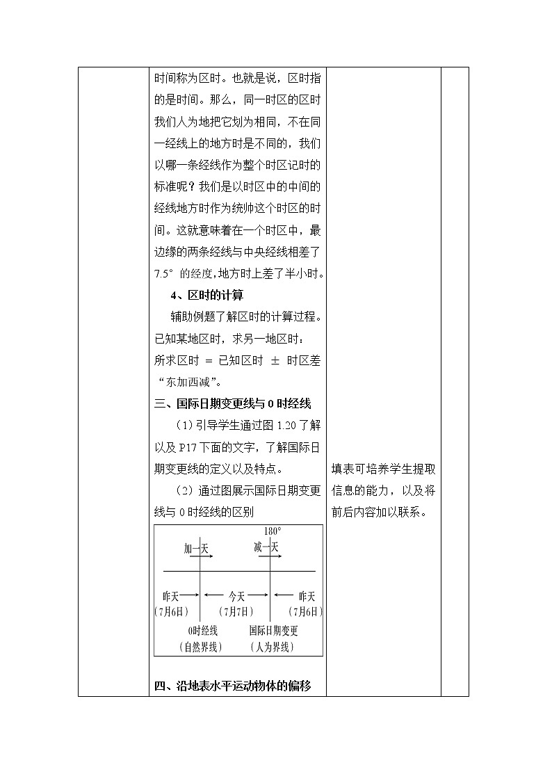 陕西省石泉县江南高级中学高中地理必修一：1.3地球的运动（5-7课时）教案03