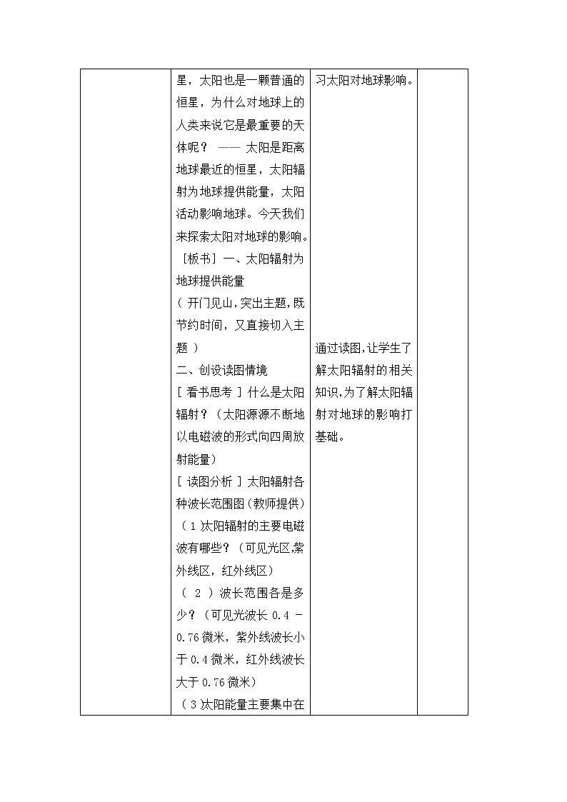 陕西省石泉县江南高级中学高中地理必修一：1.2太阳队地球的影响（2课时）教案03
