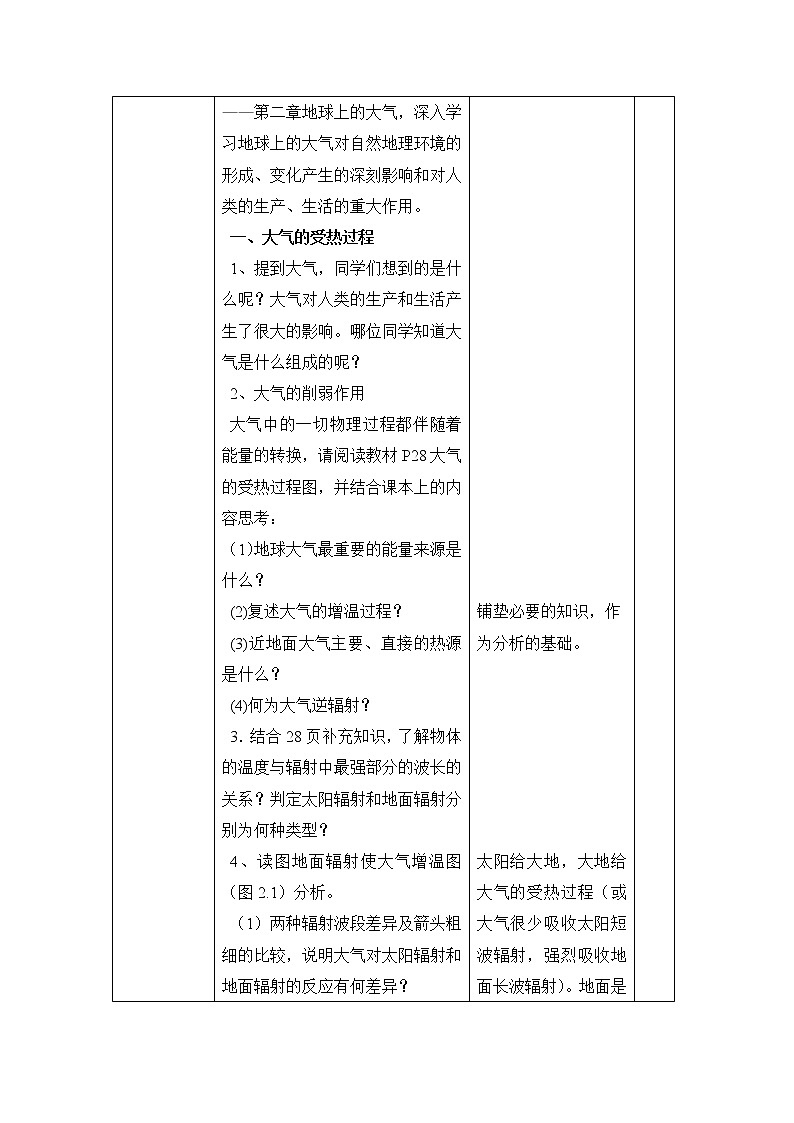陕西省石泉县江南高级中学高中地理必修一：2.1冷热不均引起大气运动（3课时）教案第3页