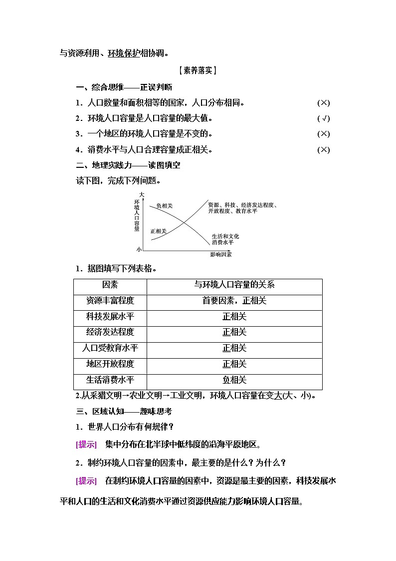 2021版高考地理（鲁教版）一轮复习讲义：第5单元第3讲　人口分布与人口合理容量03