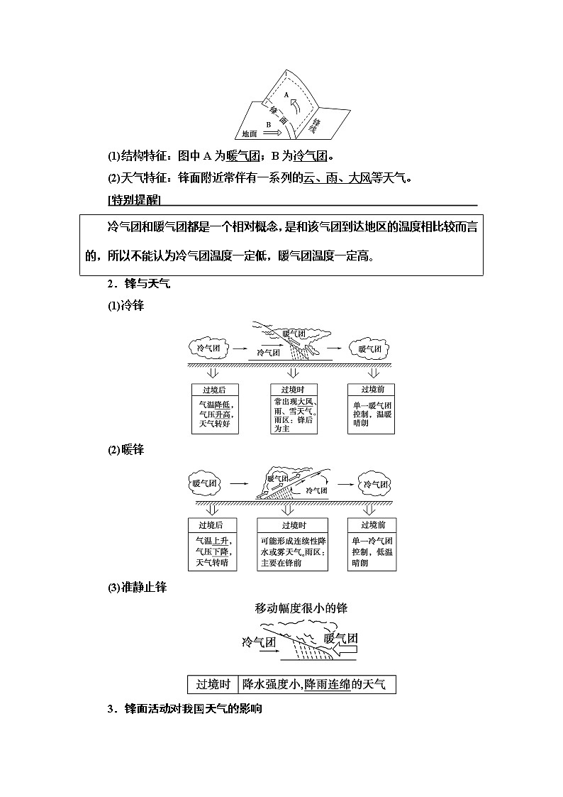 2021版高考地理（鲁教版）一轮复习讲义：第2单元第4讲　常见的天气系统与气候类型02