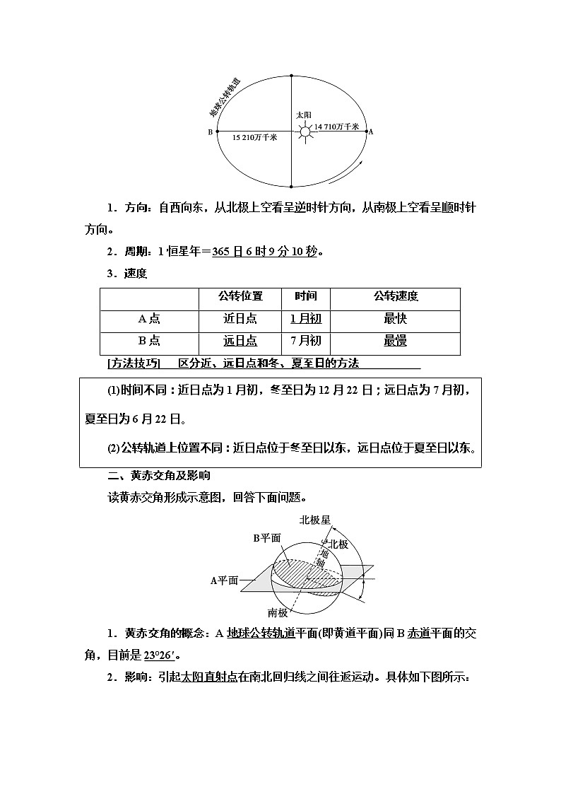 2021版高考地理（鲁教版）一轮复习讲义：第1单元第5讲　地球的公转及其地理意义02