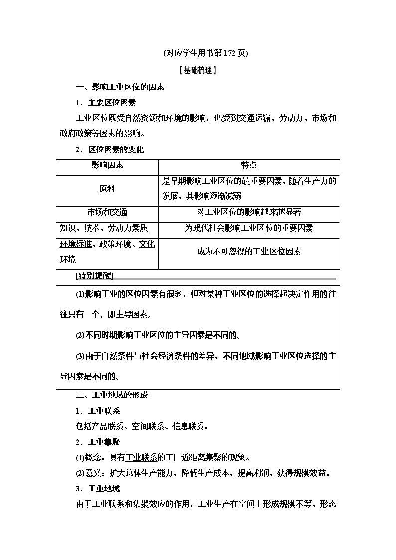 2021版高考地理（鲁教版）一轮复习讲义：第7单元第2讲　工业生产与地理环境02