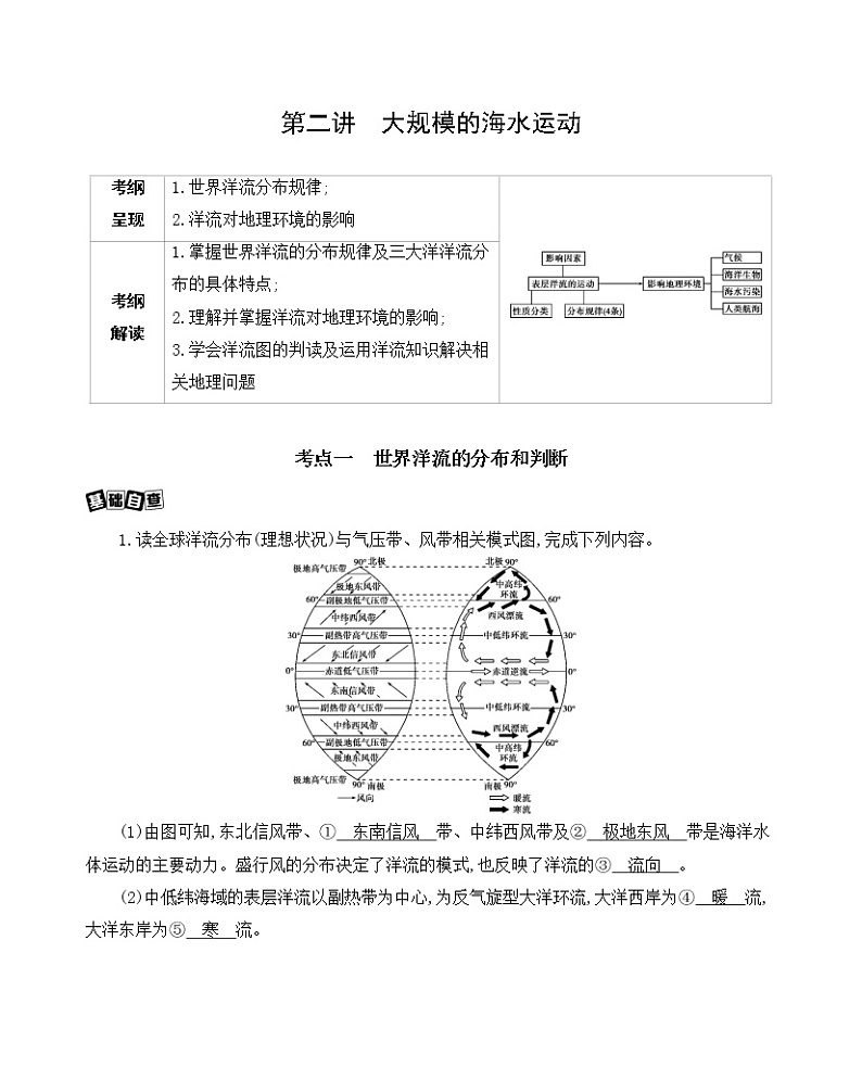 2021版地理提能大一轮复习课标版文档：第四单元　第二讲　大规模的海水运动 学案01