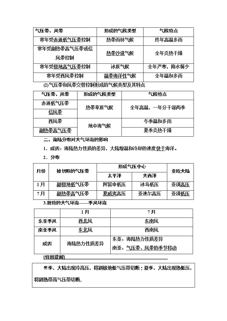 2021版高考地理（中图版）一轮复习学案：第1部分第2章第2讲　全球性大气环流03