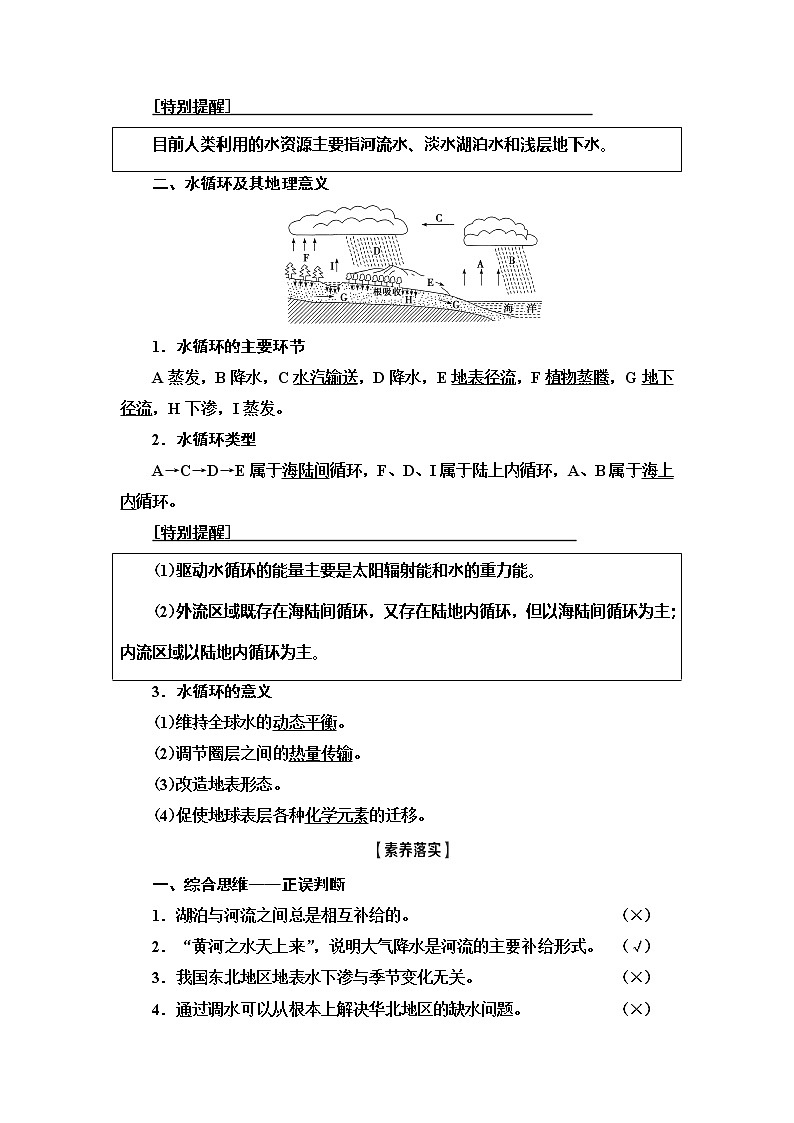 2021版鲁教版高考地理大一轮复习讲义：第1部分第2单元第5讲　水圈与水循环02