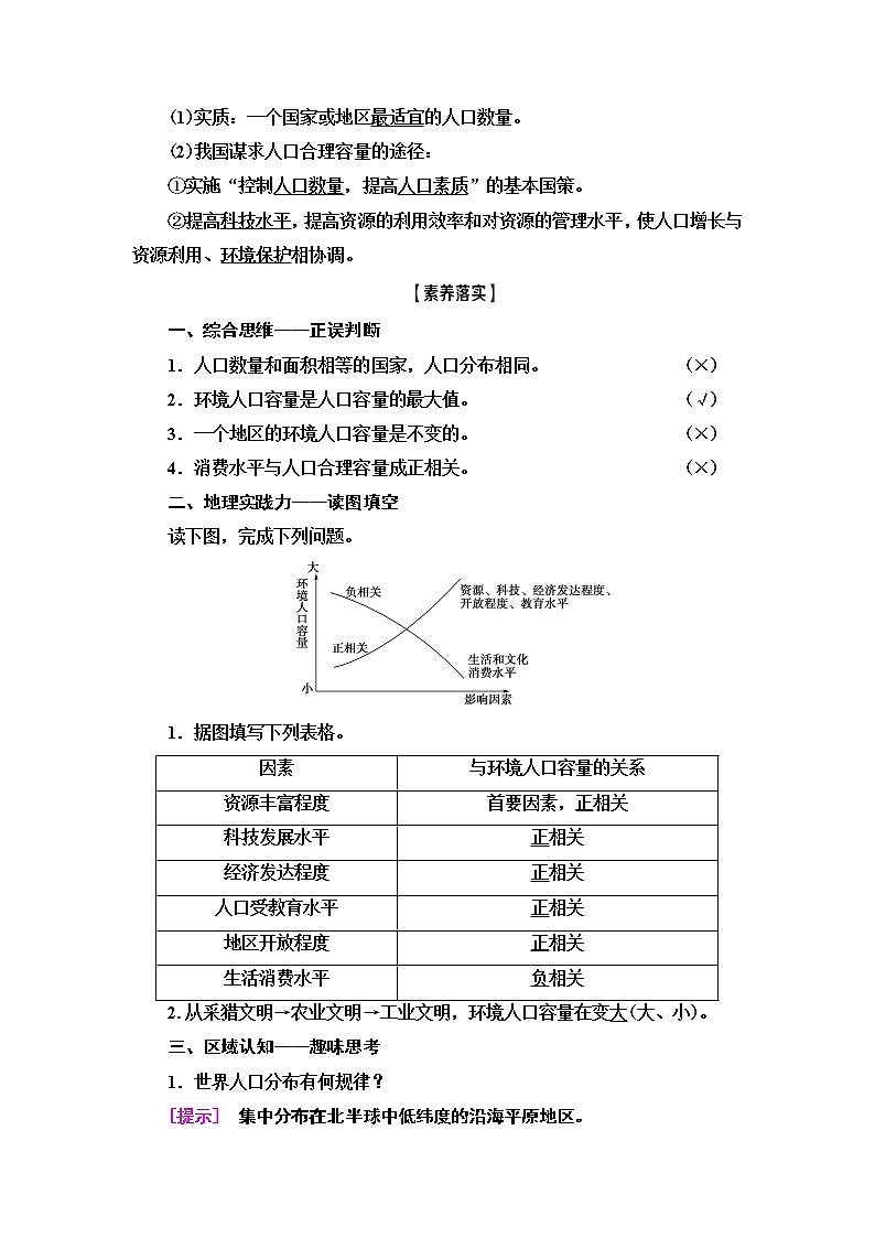 2021版鲁教版高考地理大一轮复习讲义：第2部分第5单元第3讲　人口分布与人口合理容量03