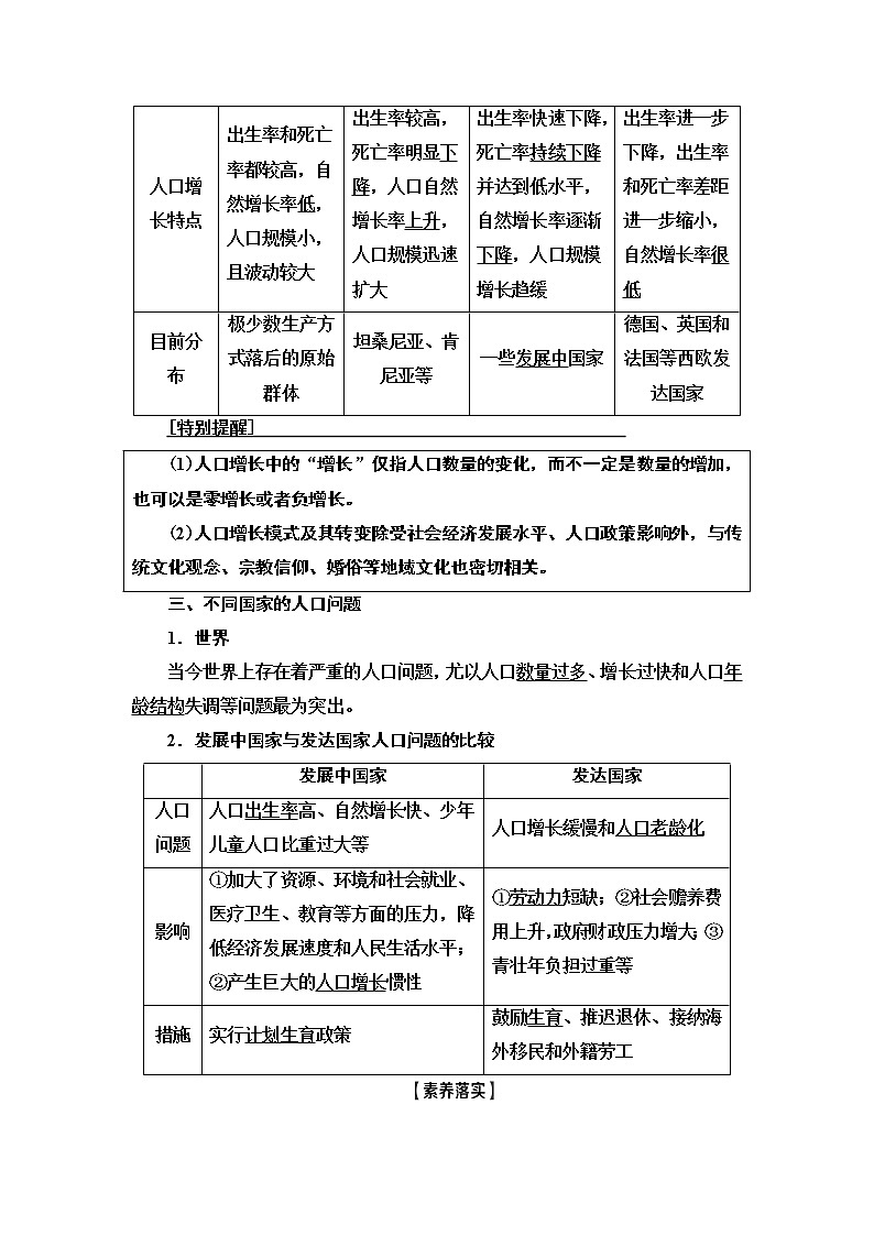 2021版鲁教版高考地理大一轮复习讲义：第2部分第5单元第1讲　人口增长与人口问题03