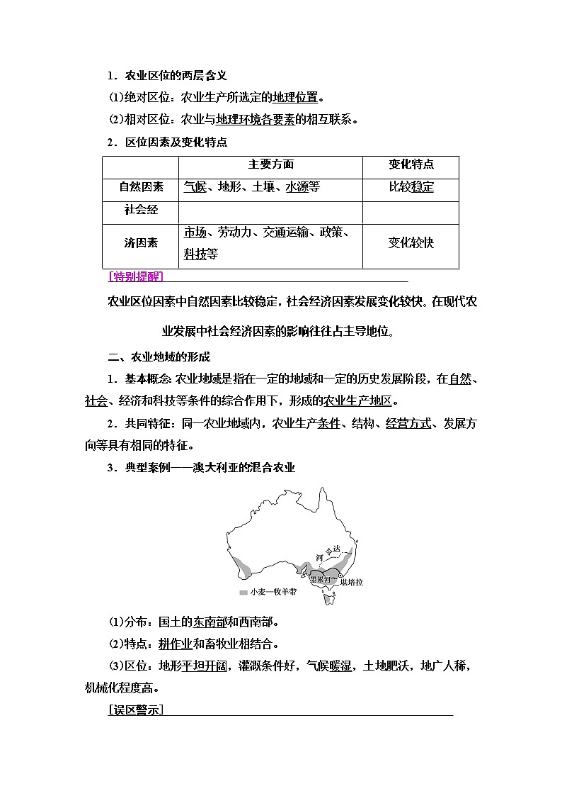 2021版新高考地理（人教版）一轮复习教师用书：第2部分第8章第1讲　农业的区位选择第2页