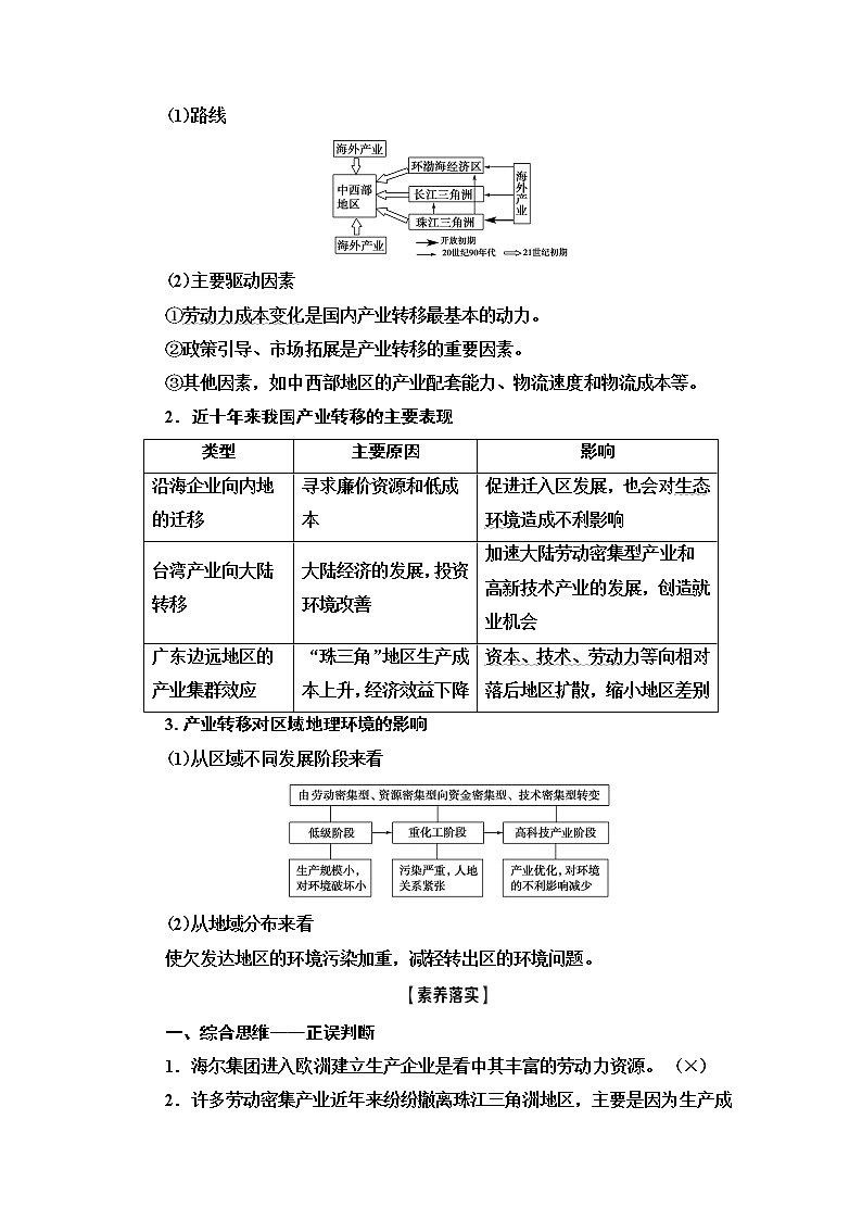 2021版新高考地理（人教版）一轮复习教师用书：第3部分第16章第2讲　产业转移（东亚地区和我国的产业转移）第3页