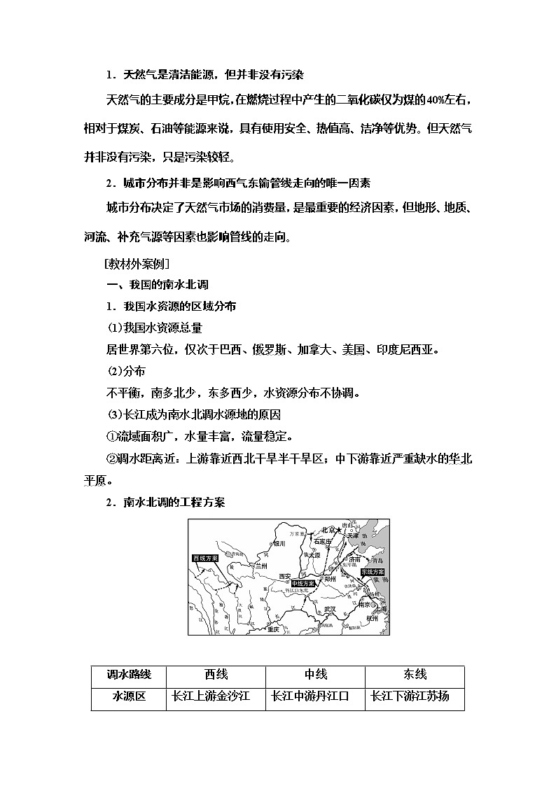 2021版新高考地理（人教版）一轮复习教师用书：第3部分第16章第1讲　资源的跨区域调配（我国的西气东输与南水北调）第3页