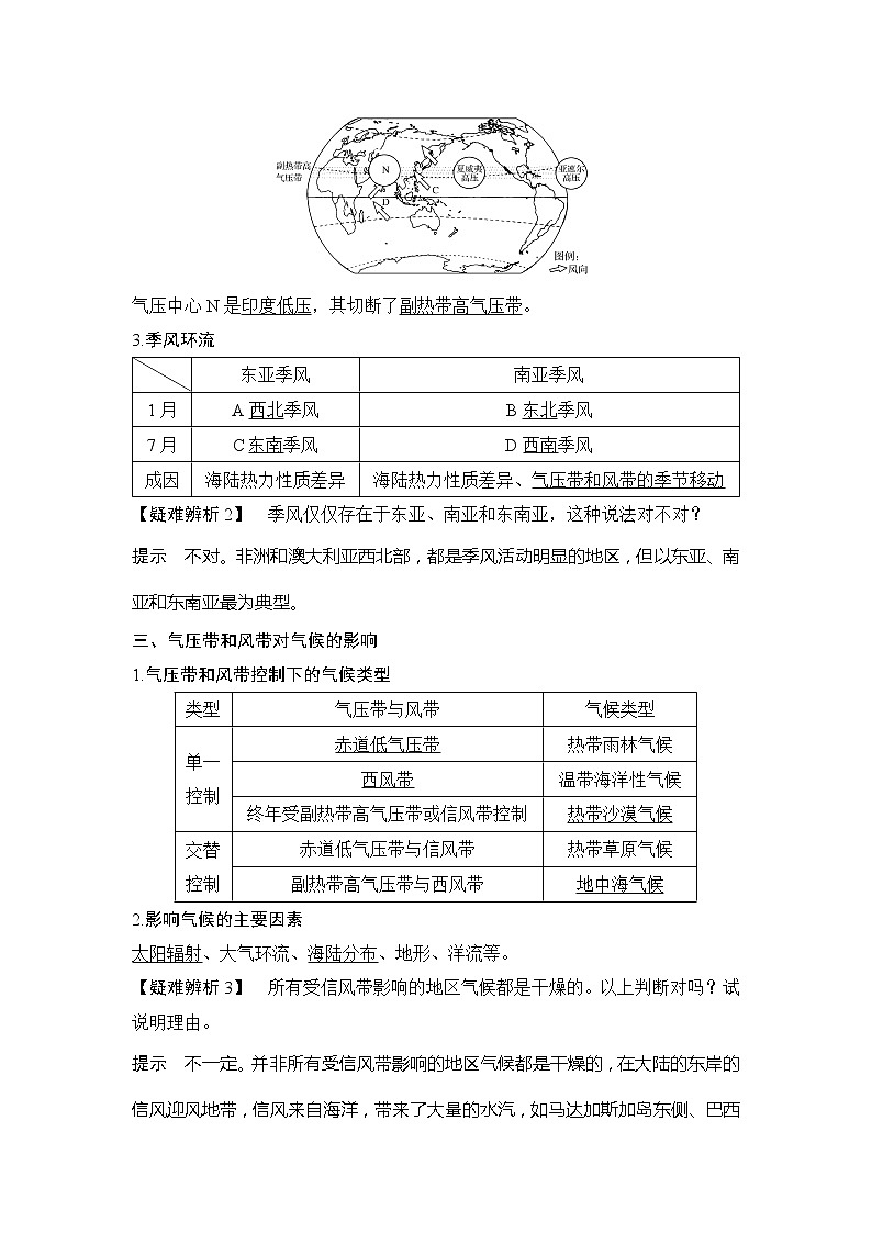 2020《创新设计》高考地理（湘教版）一轮复习教师用书：第9讲气压带和风带第3页