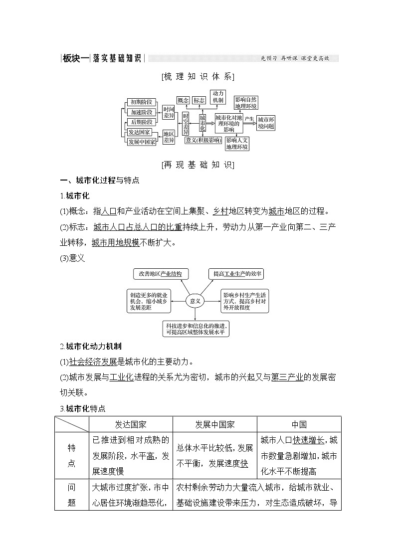 2020《创新设计》高考地理（湘教版）一轮复习教师用书：第22讲城市化第2页