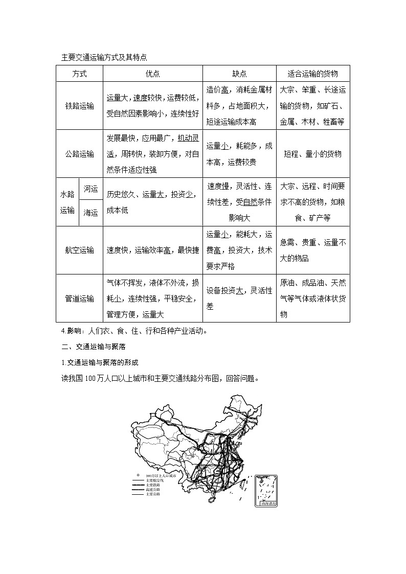 2020《创新设计》高考地理（湘教版）一轮复习教师用书：第26讲第1课时交通运输方式和布局02