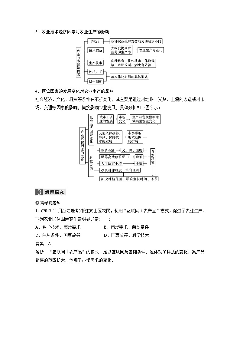 2020版地理新导学浙江选考大一轮精讲讲义：必修Ⅱ第三章第29讲　农业区位因素与农业地域类型03