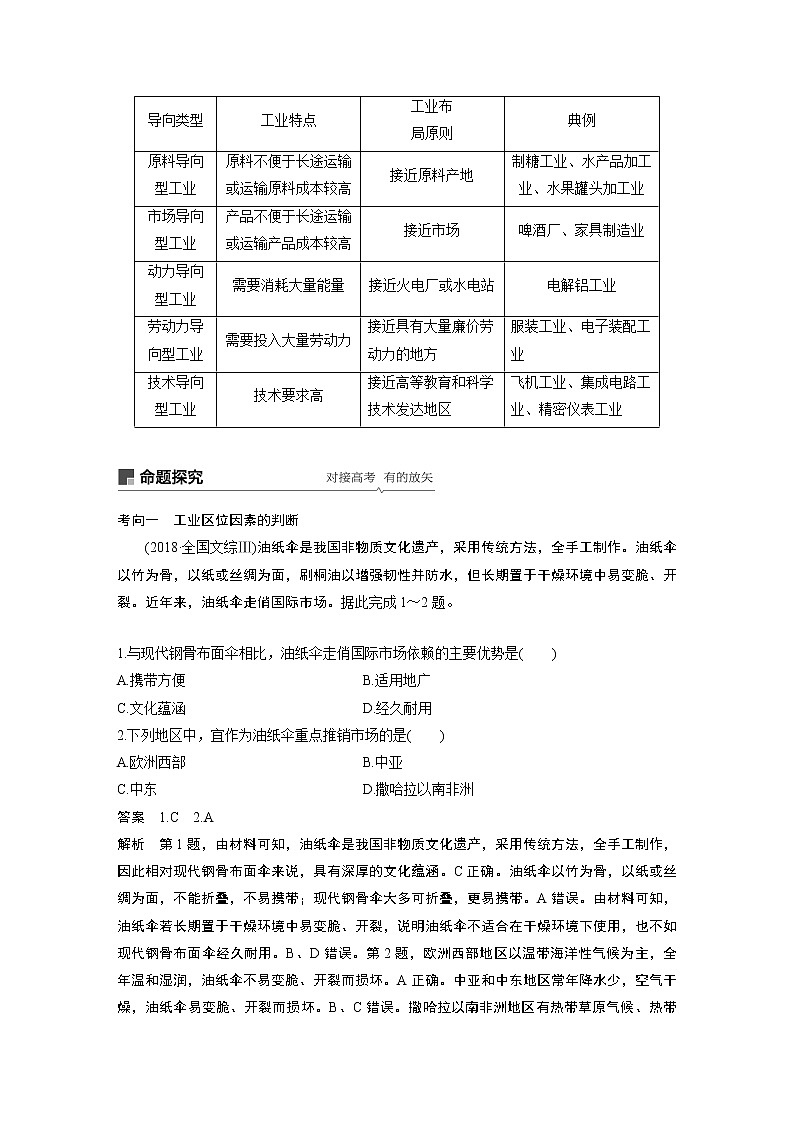 2020版地理新导学大一轮人教新高考（鲁京津琼）讲义：必修②　第四章　工业地域的形成与发展第23讲02