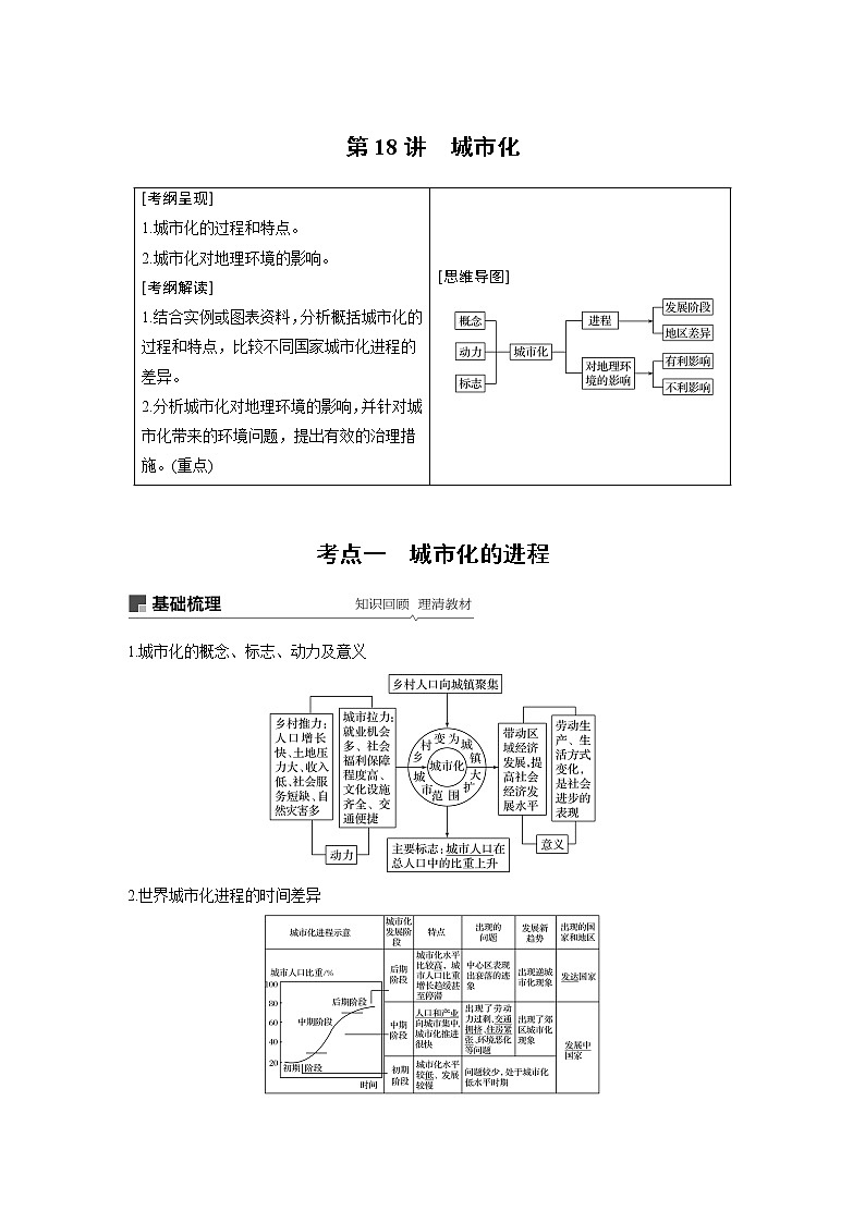 2020版地理新导学大一轮人教版讲义：必修②　第二章　城市与城市化第18讲01