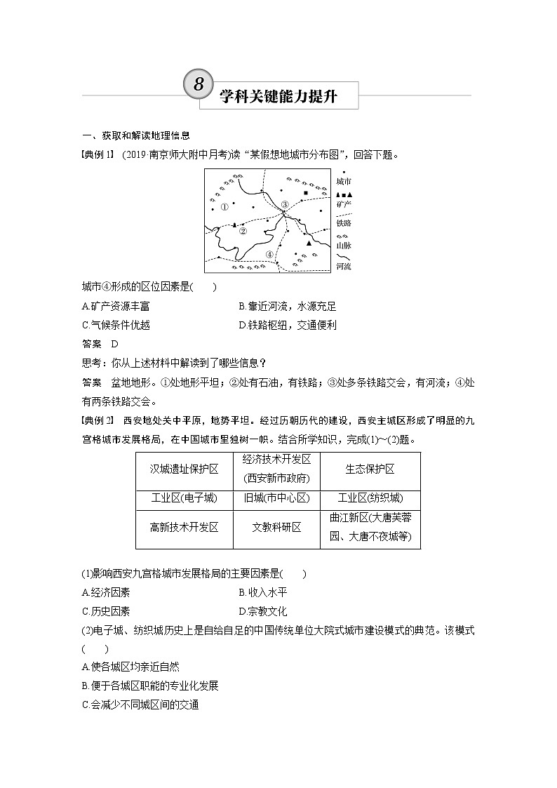 2020版地理新导学大一轮人教版讲义：必修②　第二章　城市与城市化学科关键能力提升801