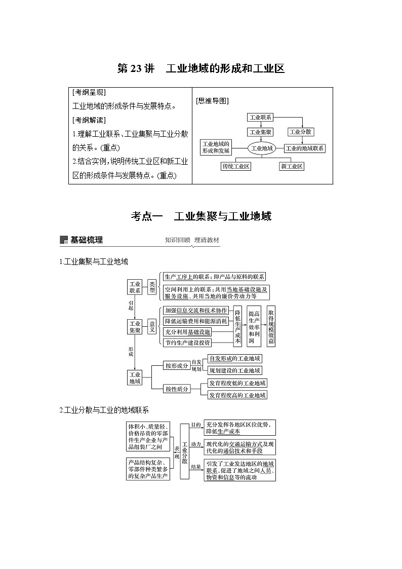 2020版地理新导学大一轮人教版讲义：必修②　第四章　工业地域的形成与发展第23讲01