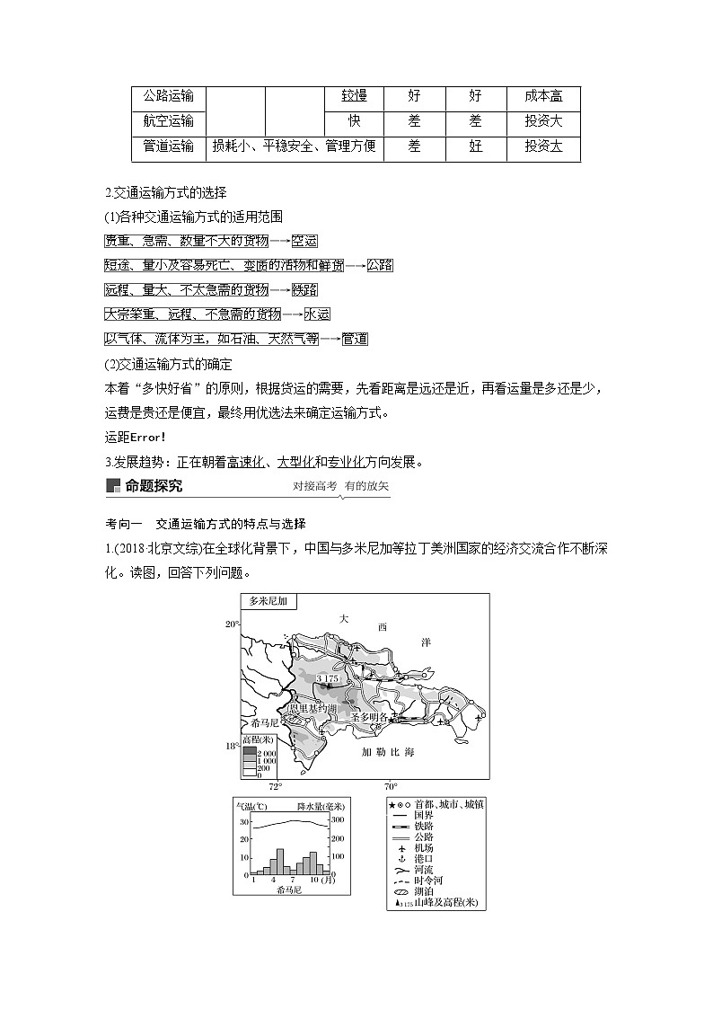2020版地理新导学大一轮人教版讲义：必修②　第五章　交通运输布局及其影响第24讲02
