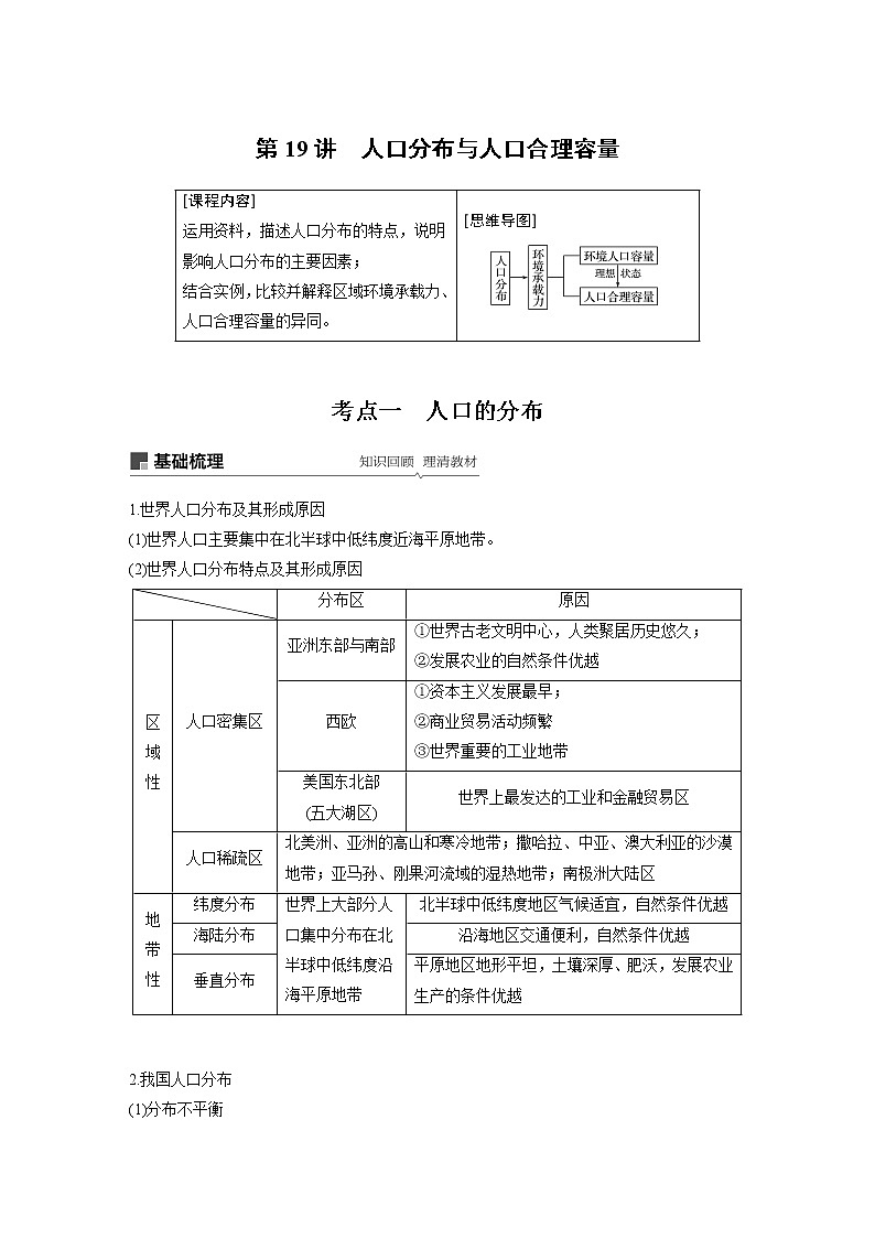 2020版地理新导学大一轮鲁教新高考（鲁京津琼）讲义：第二册　第一单元　人口与地理环境第19讲01