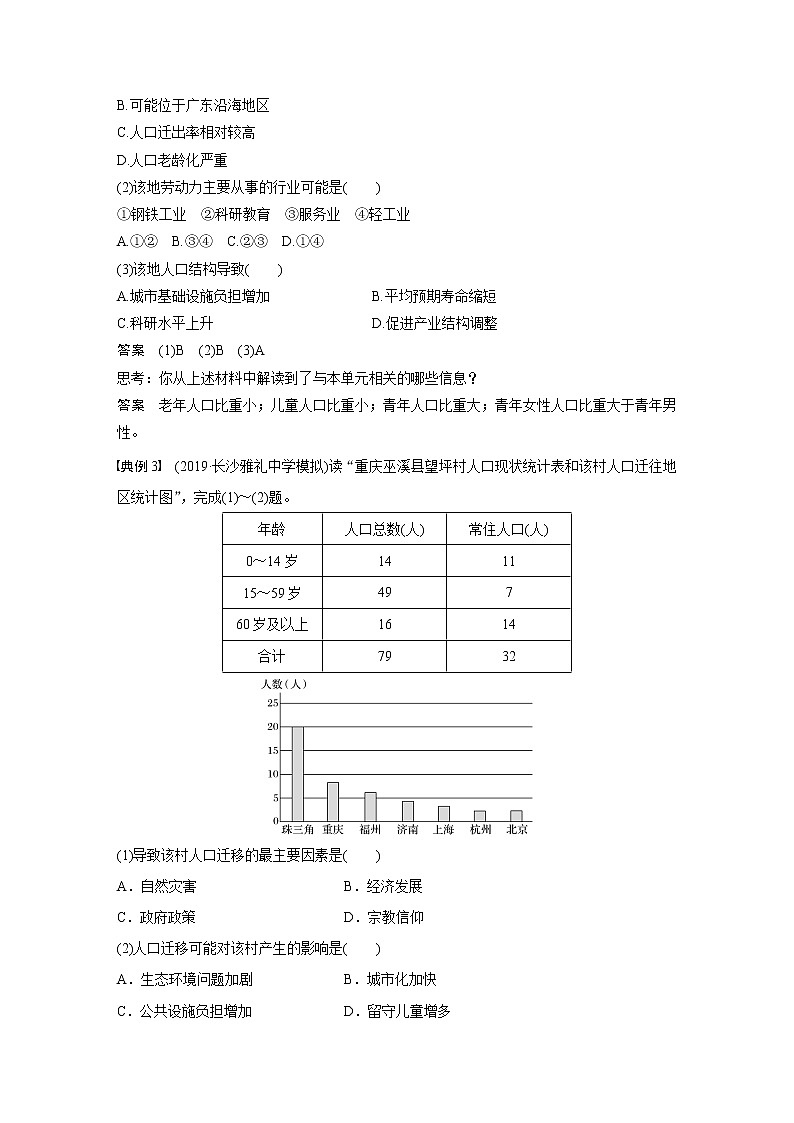 2020版地理新导学大一轮鲁教新高考（鲁京津琼）讲义：第二册　第一单元　人口与地理环境学科关键能力提升502
