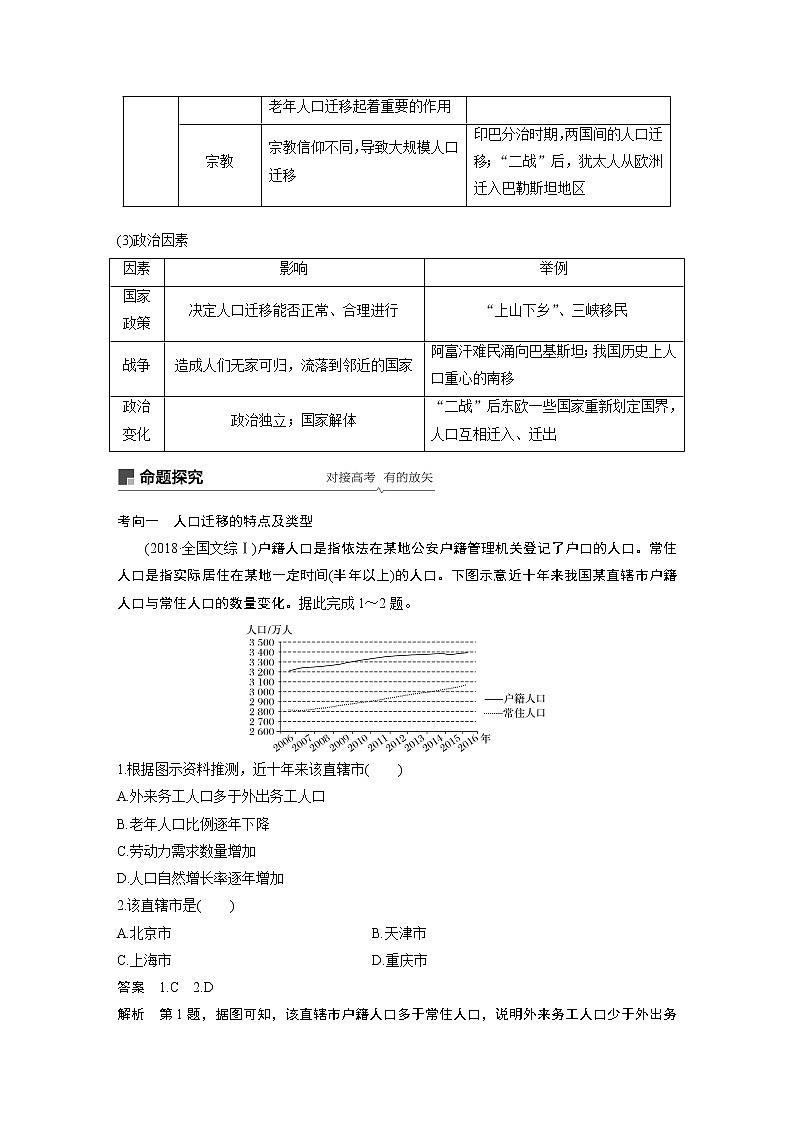 2020版地理新导学大一轮鲁教新高考（鲁京津琼）讲义：第二册　第一单元　人口与地理环境第18讲03