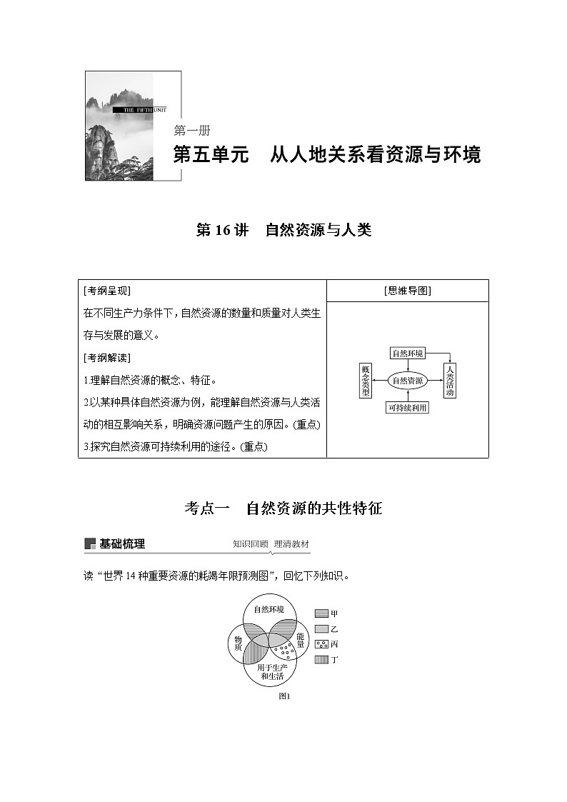 2020版地理新导学大一轮鲁教版讲义：第一册第五单元从人地关系看资源与环境第16讲01
