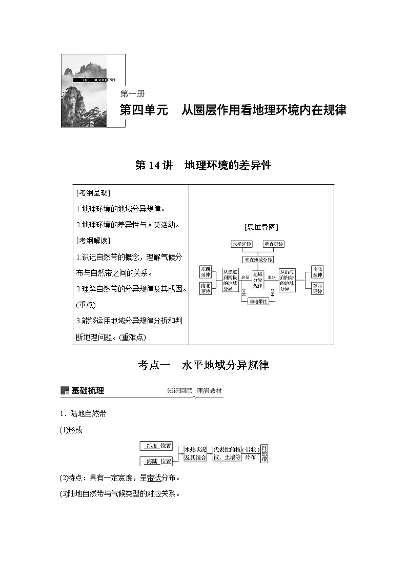 2020版地理新导学大一轮鲁教版讲义：第一册第四单元从圈层作用看地理环境内在规律第14讲01