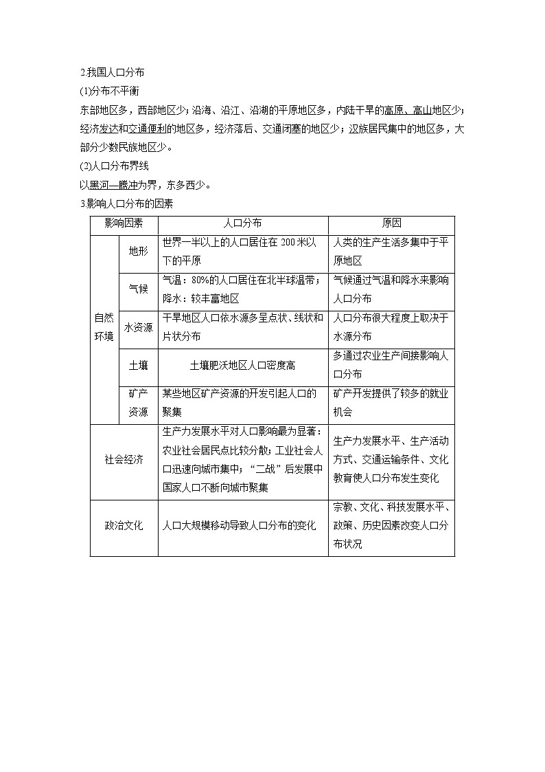 2020版地理新导学大一轮鲁教非新高考地区专用讲义：第二册　第一单元　人口与地理环境第21讲02