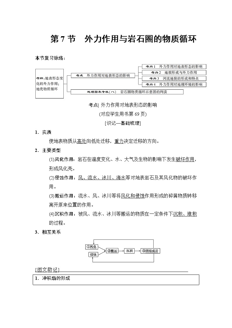 2019版高考地理总复习（中图版通用）一轮讲义：第2章第7节　外力作用与岩石圈的物质循环01
