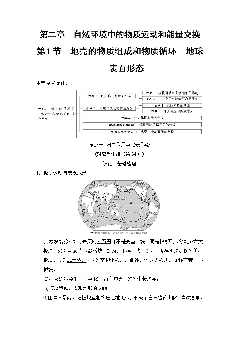 2019版高考地理总复习（湘教版通用）一轮复习讲义：第2章第1节地壳的物质组成和物质循环地球表面形态01