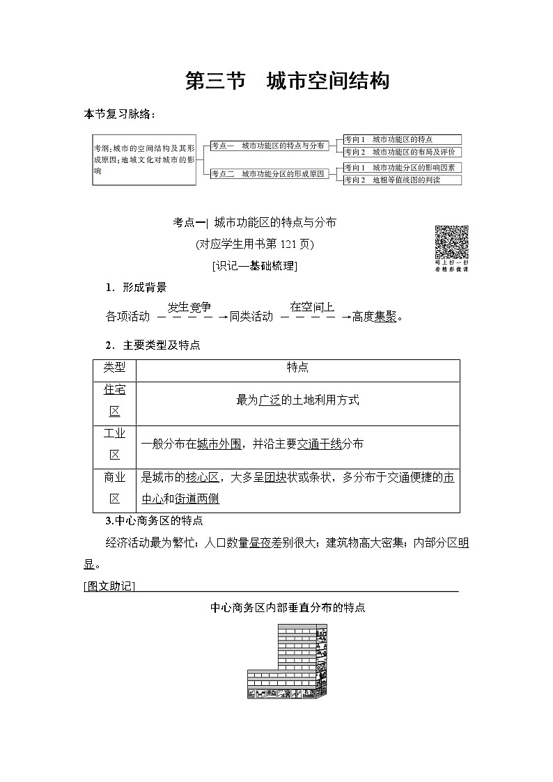 2019版高考地理总复习（鲁教版通用）一轮复习讲义：第6单元第3节　城市空间结构01