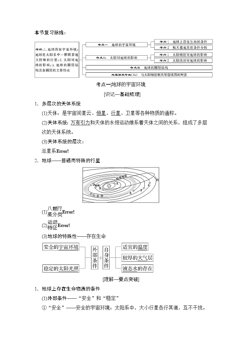 2019版《高三地理湘教版一轮复习系列优质讲练》讲练结合：第三讲太阳对地球的影响地球的结构第1页