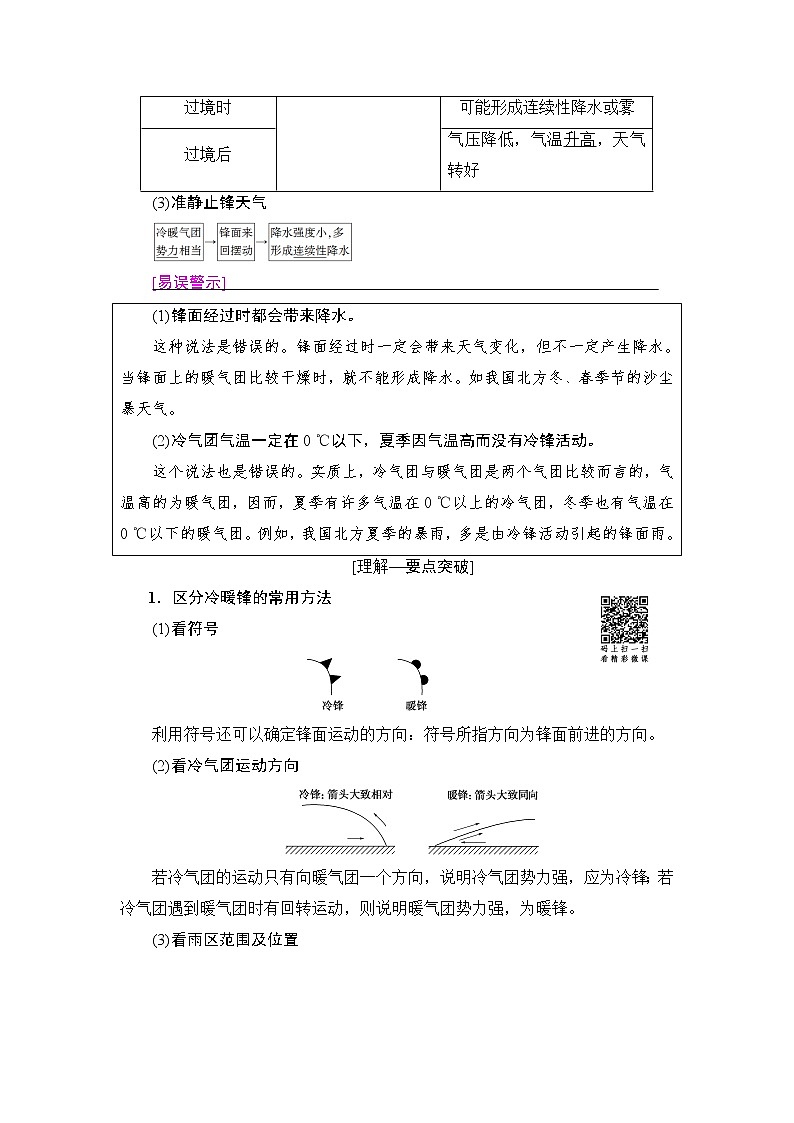 《新坐标》2019届高三地理人教版一轮复习学案：第2章第3节常见天气系统02
