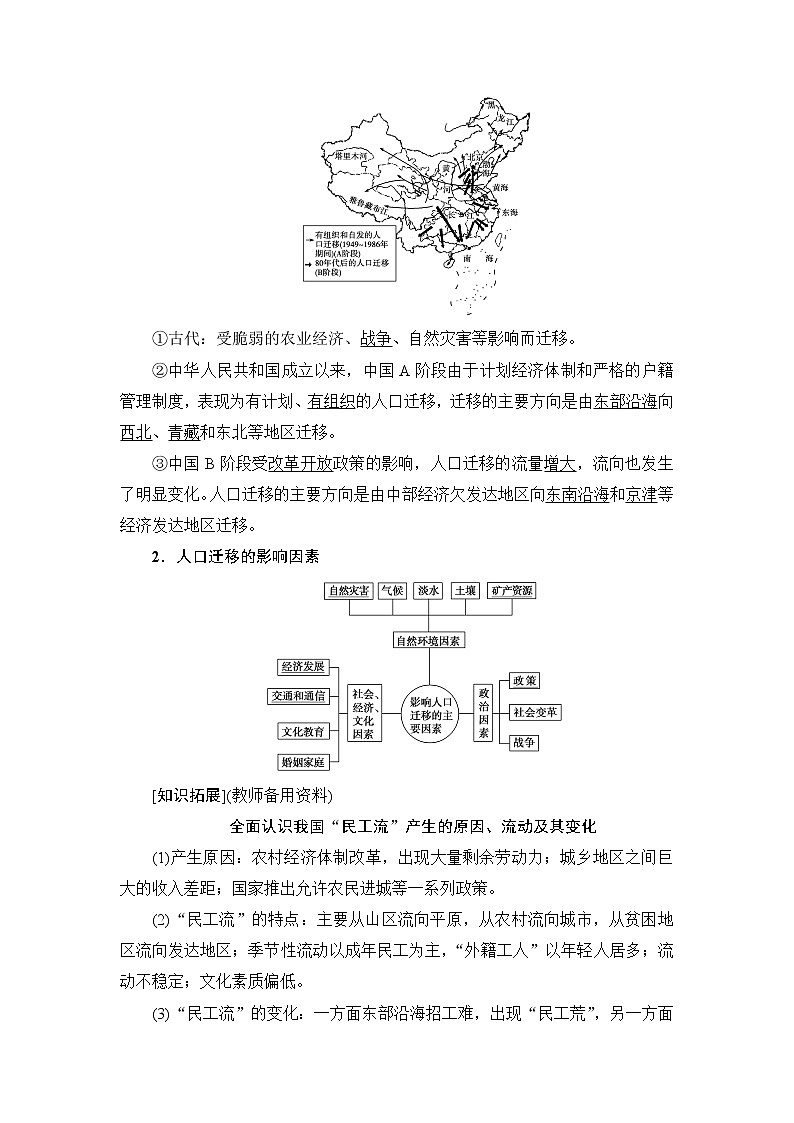 《新坐标》2019届高三地理人教版一轮复习学案：第6章第2节人口的空间变化02