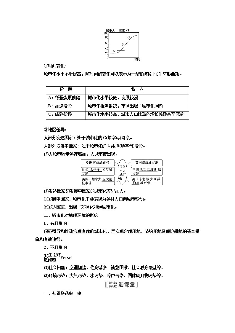 2020版高考地理新设计一轮复习江苏专版讲义：第二部分第二单元第一讲城市发展与城市化02