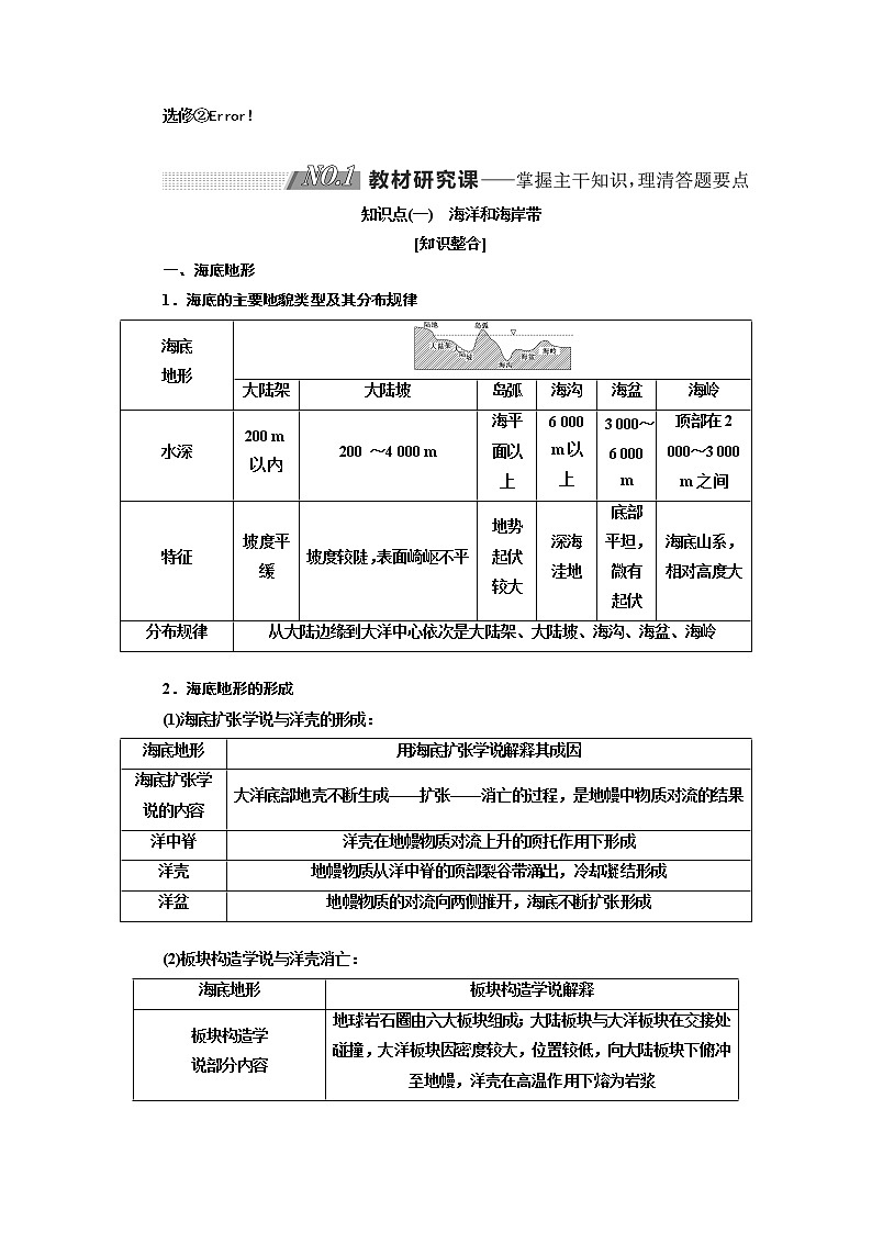 2020版高考地理新设计一轮复习江苏专版讲义：第四部分选考模块选修②海洋地理01
