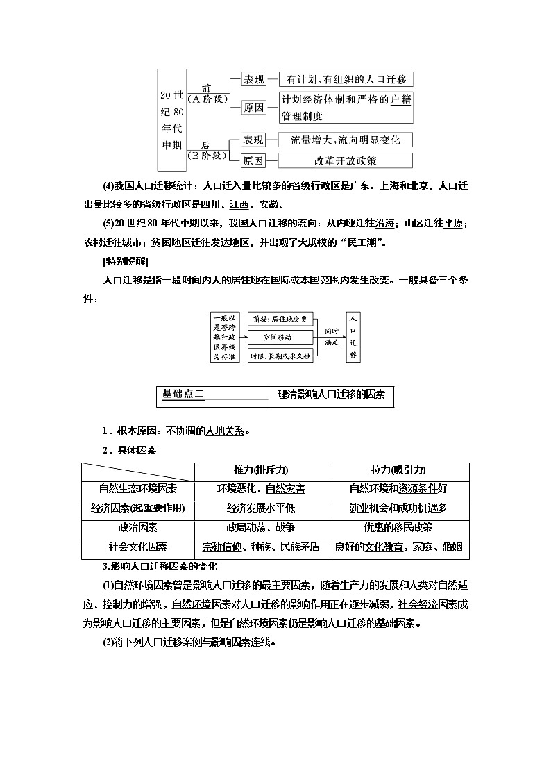 2020版高考新创新一轮复习地理通用版学案：第二部分第一章第二讲　人口的空间变化02