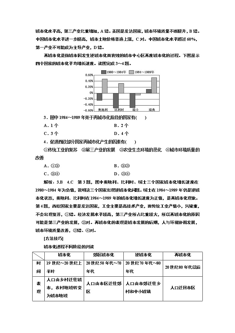 2020版高考新创新一轮复习地理新课改省份专用学案：第二部分第二章第二讲　城市化第3页